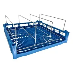 Anwendungsbeispiel fr Fries Grundkorb NKT-50x50 mit Edelstahl Warmhaltetabletteinsatz - WHT-3 mit 3 Reihen und Reihenabstand 135 mm