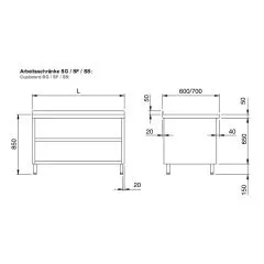 Chromonorm Edelstahl Arbeitsschrank - SFC0 09-07