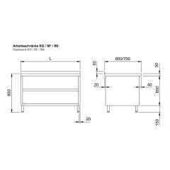 Chromonorm Edelstahl Arbeitsschrank - SS07US3B0 18-24