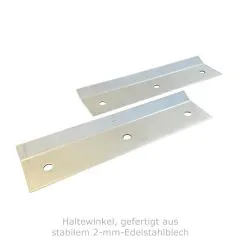 CAT Edelstahl Wandhngeschrank WHSS-12-035 mit doppelwandigen Schiebetren - Detailansicht der stabilen Wandbefestigungswinkel.