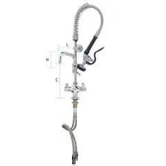 Profi Vorsplbrause kurz - Auslaufhahn 156mm - Einlochmischbatterie TM1L