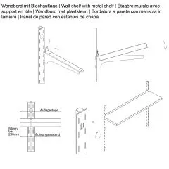 Hupfer Edelstahl Auflage Wandbord 17-05