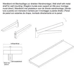 Hupfer Edelstahl Auflage Wandbord 20-05