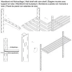 Hupfer Edelstahl Verstellschiene fr Wandbord - 740