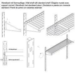 Hupfer Edelstahl Verstellschiene fr Wandbord - 740