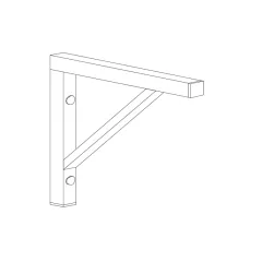 Edelstahl Wandkonsole fr Tischplatte - Tiefe 300 mm