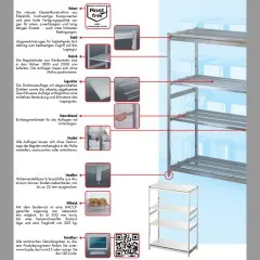bersicht der wichtigsten Vorteile und technischen Details der Hupfer Norm-35 Edelstahl Schwerlast Stand- und Lagerregale - ideal fr hygienische und belastbare Anwendungen.