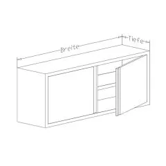 CAT Edelstahl Wandhngeschrank WHL-10-035 mit doppelwandigen Flgeltren - Allgemeine Mazeichnung.