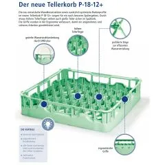 Kunststoff Tellerkorb P-18-12 - grau