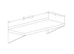 Edelstahl Wandbord WBB - 1.300x500 mm