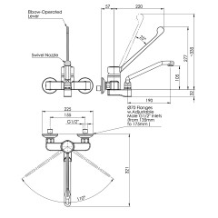 Langhebelarmatur LINEA - Auslaufhahn 190mm - Einhebelmischer WM2L